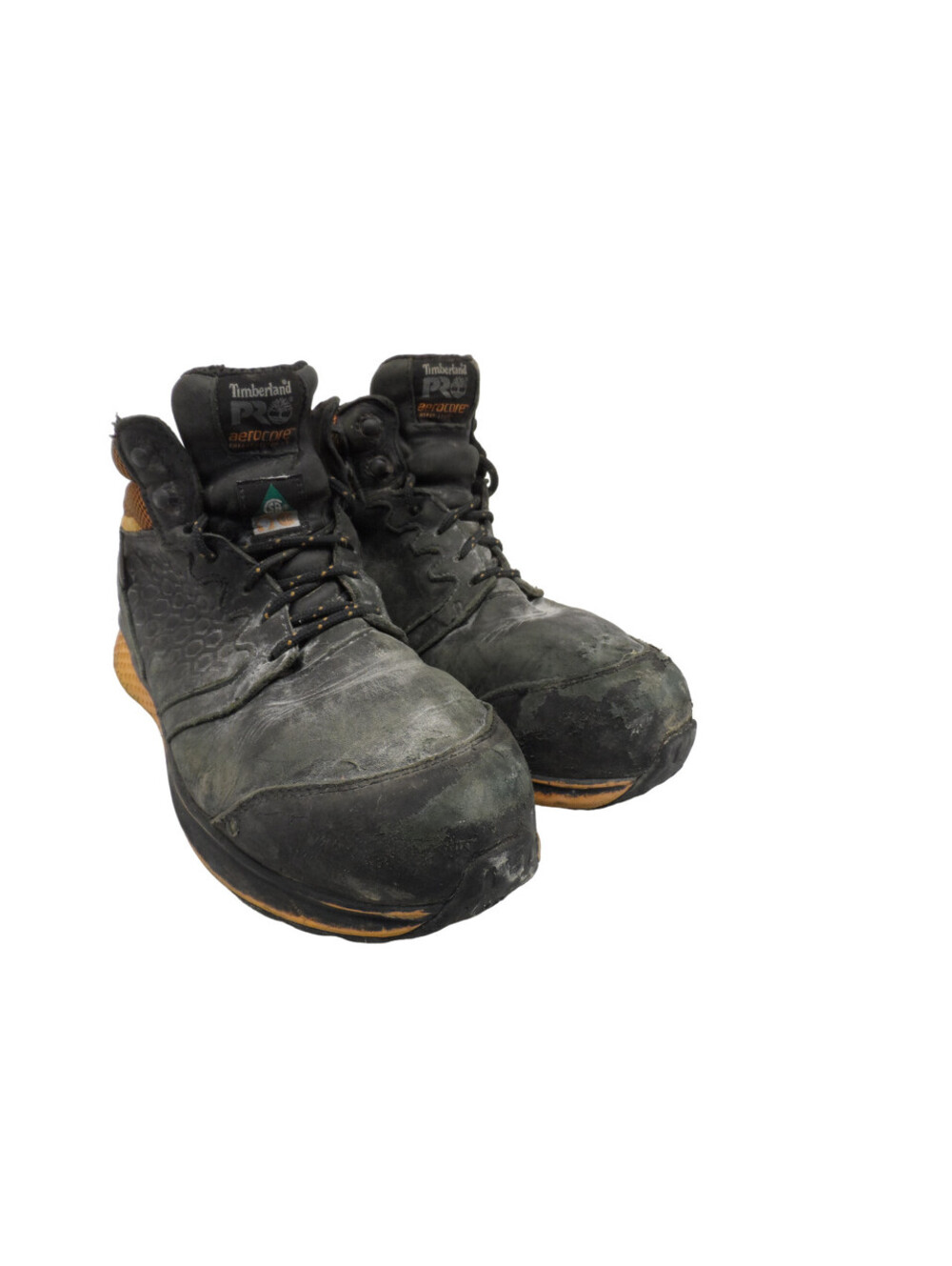 Timberland PRO Men's Mid Reaxion CT Safety Work Boots A21RU Black/Orange 9.5W